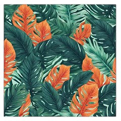 Green Tropical Leaves Square Satin Scarf (36  X 36 ) by Jack14