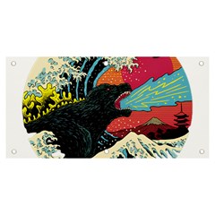 Retro Wave Kaiju Godzilla Japanese Pop Art Style Banner And Sign 6  X 3  by Cendanart