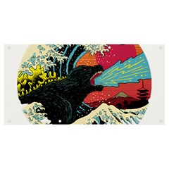 Retro Wave Kaiju Godzilla Japanese Pop Art Style Banner And Sign 8  X 4  by Cendanart