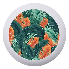 Green Tropical Leaves Dento Box with Mirror