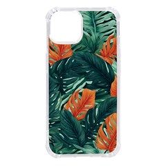 Green Tropical Leaves Iphone 14 Tpu Uv Print Case by Jack14