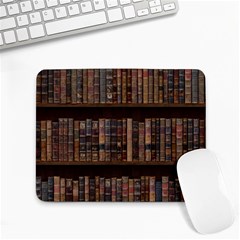 Old Bookshelf Orderly Antique Books Small Mousepad by Cendanart