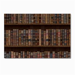 Old Bookshelf Orderly Antique Books Postcards 5  X 7  (pkg Of 10) by Cendanart