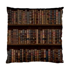 Old Bookshelf Orderly Antique Books Standard Cushion Case (two Sides) by Cendanart