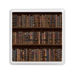 Old Bookshelf Orderly Antique Books Memory Card Reader (square) by Cendanart