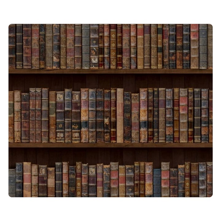 Old Bookshelf Orderly Antique Books Premium Plush Fleece Blanket (Small)