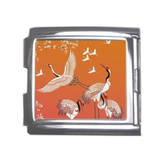 Japanese Crane Painting Of Birds Mega Link Italian Charm (18mm) by Cendanart