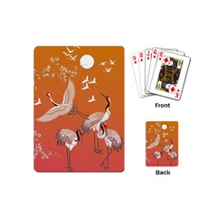 Japanese Crane Painting Of Birds Playing Cards Single Design (mini) by Cendanart