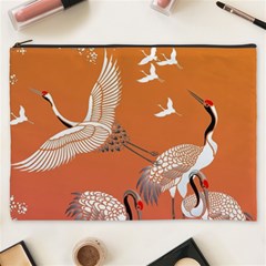 Japanese Crane Painting Of Birds Cosmetic Bag (xxxl) by Cendanart