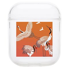 Japanese Crane Painting Of Birds Soft Tpu Airpods 1/2 Case by Cendanart