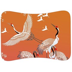 Japanese Crane Painting Of Birds Velour Seat Head Rest Cushion by Cendanart