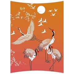 Japanese Crane Painting Of Birds Back Support Cushion by Cendanart