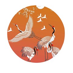 Japanese Crane Painting Of Birds Mini Round Pill Box