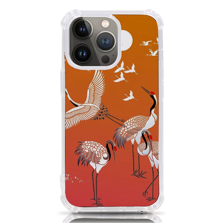 Japanese Crane Painting Of Birds iPhone 13 Pro TPU UV Print Case