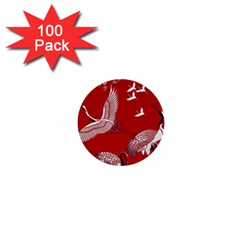 Japanese Crane Bird Art 1  Mini Buttons (100 Pack)  by Cendanart