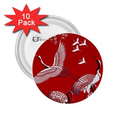 Japanese Crane Bird Art 2 25  Buttons (10 Pack)  by Cendanart