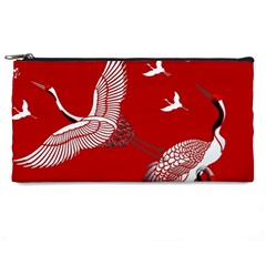 Japanese Crane Bird Art Pencil Case by Cendanart