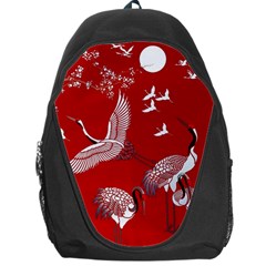 Japanese Crane Bird Art Backpack Bag by Cendanart