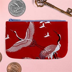 Japanese Crane Bird Art Large Coin Purse by Cendanart