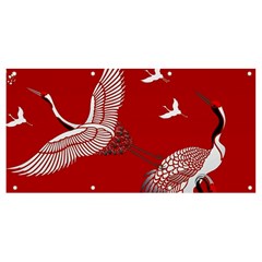 Japanese Crane Bird Art Banner And Sign 8  X 4  by Cendanart