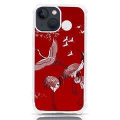 Japanese Crane Bird Art Iphone 13 Mini Tpu Uv Print Case by Cendanart