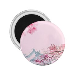 Pink Chinese Style Cherry Blossom 2 25  Magnets by Cendanart