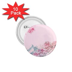 Pink Chinese Style Cherry Blossom 1 75  Buttons (10 Pack) by Cendanart