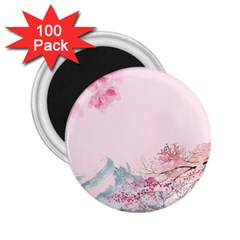 Pink Chinese Style Cherry Blossom 2 25  Magnets (100 Pack)  by Cendanart