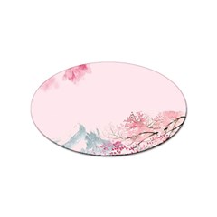 Pink Chinese Style Cherry Blossom Sticker (oval) by Cendanart