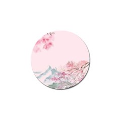 Pink Chinese Style Cherry Blossom Golf Ball Marker by Cendanart