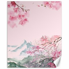 Pink Chinese Style Cherry Blossom Canvas 16  X 20  by Cendanart