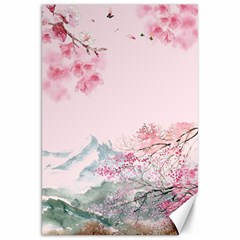 Pink Chinese Style Cherry Blossom Canvas 20  X 30  by Cendanart