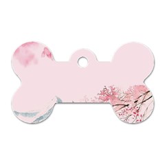 Pink Chinese Style Cherry Blossom Dog Tag Bone (two Sides) by Cendanart