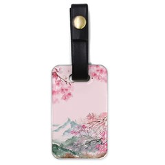 Pink Chinese Style Cherry Blossom Luggage Tag (one Side) by Cendanart