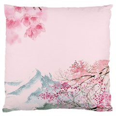 Pink Chinese Style Cherry Blossom Large Cushion Case (one Side) by Cendanart