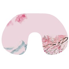 Pink Chinese Style Cherry Blossom Travel Neck Pillow by Cendanart