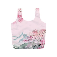 Pink Chinese Style Cherry Blossom Full Print Recycle Bag (s) by Cendanart