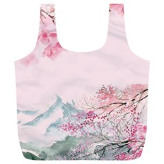 Pink Chinese Style Cherry Blossom Full Print Recycle Bag (xl) by Cendanart