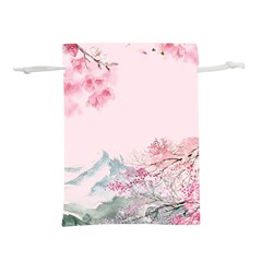 Pink Chinese Style Cherry Blossom Lightweight Drawstring Pouch (s) by Cendanart