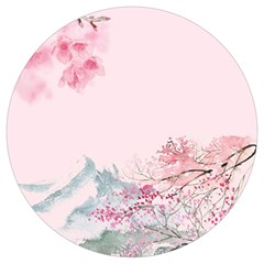 Pink Chinese Style Cherry Blossom Round Trivet by Cendanart