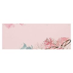 Pink Chinese Style Cherry Blossom Banner And Sign 8  X 3  by Cendanart