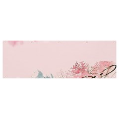 Pink Chinese Style Cherry Blossom Banner And Sign 12  X 4  by Cendanart