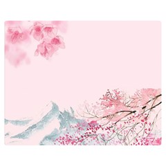 Pink Chinese Style Cherry Blossom Premium Plush Fleece Blanket (medium) by Cendanart