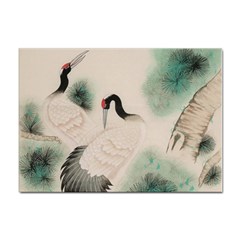 Japanese Crane Painting Of Bird Sticker A4 (10 Pack) by Cendanart