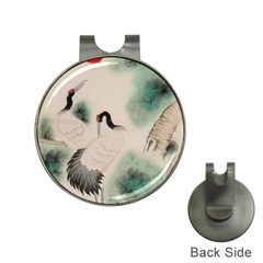 Japanese Crane Painting Of Bird Hat Clips With Golf Markers by Cendanart