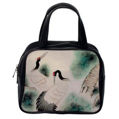 Japanese Crane Painting Of Bird Classic Handbag (one Side) by Cendanart