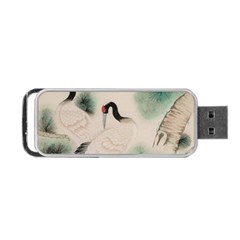 Japanese Crane Painting Of Bird Portable Usb Flash (one Side) by Cendanart