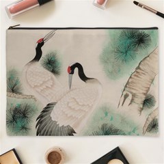 Japanese Crane Painting Of Bird Cosmetic Bag (xxxl) by Cendanart