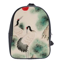 Japanese Crane Painting Of Bird School Bag (xl)