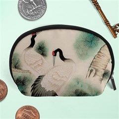 Japanese Crane Painting Of Bird Accessory Pouch (large) by Cendanart